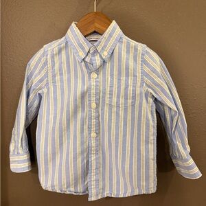 Janie and Jack Light Blue Vertical Striped Button Down Shirt